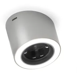 Unika 3 Farbwechsel LED, Einzelleuchte mit Schukosteckdose, edelstahlfarbig