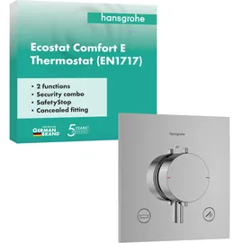 Hansgrohe Ecostat Comfort E Duschthermostat Unterputz für 2 Verbraucher Chrom 33716000