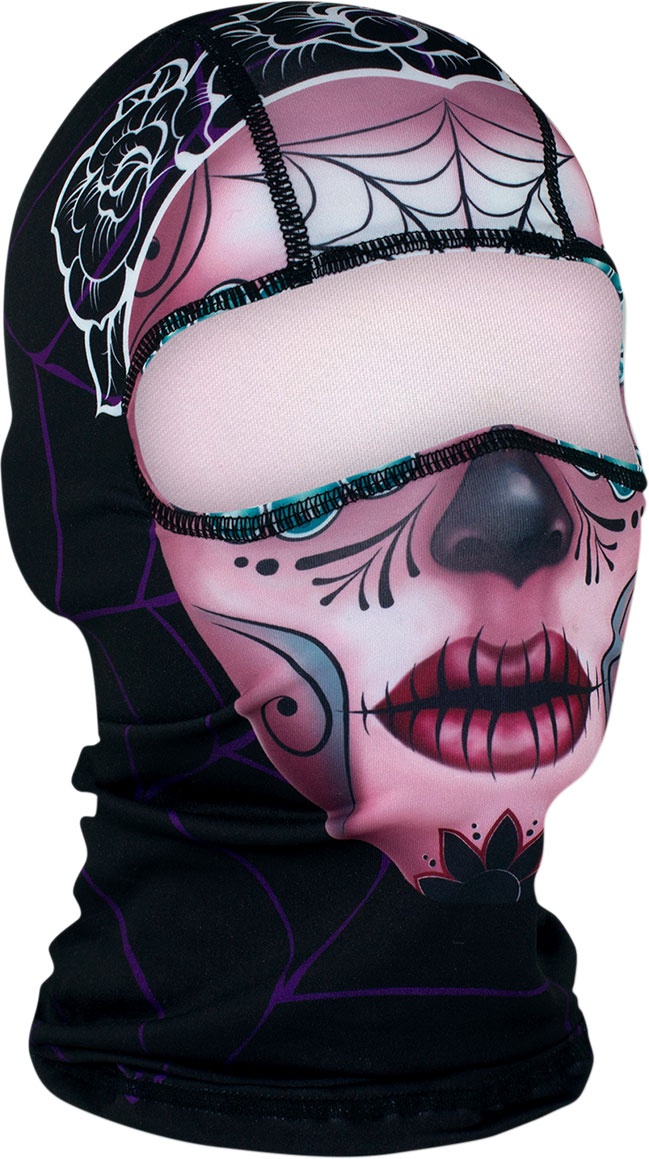 Zan Headgear Sugar Skull, cagoule en polyester - Noir/Fuchsia - Taille Unique