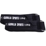 GORILLA SPORTS® Gewichtsmanschetten - 2er Set, Gewichte 1kg, 2kg, 3kg, 4kg, Verstellbar, Schwarz - Handgelenk, Laufgewichte, Fußgelenkgewichte, Handgelenkgewichte, Armgewichte, Knöchelgewicht