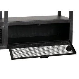Mendler HWC-N28 Lowboard 55x130x36cm Schwarz/Braun Holz/Metall
