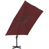 vidaXL Ampelschirm mit Aluminium-Mast 400 x 300 cm Bordeauxrot