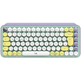 Logitech POP Keys - Mechanische Tastatur, Bluetooth Tastatur, Wireless Keyboard - Windows, macOS, Chrome OS, Android, iPadOS, iOS - Deutsch QWERTZ-Layout - lila-weiß【Bulk - ohne Verpackung】