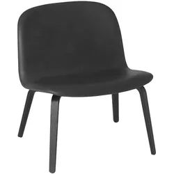 Muuto Visu Lounge Chair, refine leder schwarz / schwarz
