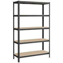 Songmics Schwerlastregal Stahl/MDF 120 x 60 x 200 cm schwarz 5 Fachböden je 175 kg