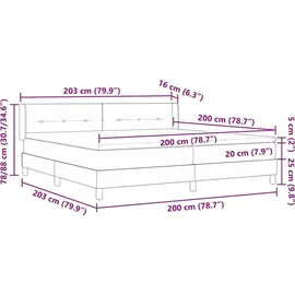 vidaXL Boxspringbett 200 x 200 cm Creme