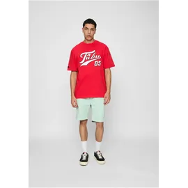 FUBU T-Shirt "Fubu FBMQ12111RED Fubu Varsity T-Shirt", Herren, Gr. S, rot, weiß, schwarz, 100% Baumwolle, bedruckt, loose fit, Rundhals, Shirts T-Shirt
