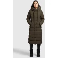 khujo Steppmantel "TYNSE", Damen, Gr. L, khaki, Web, 100% Polyester, unifarben, regular fit wadenlang, eingesetzt elastischer Bund mit Windstopper, Mäntel Steppmantel