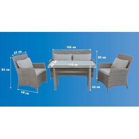 Trendline Matera Dining Lounge Möbelset grau inkl. Auflagen