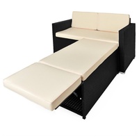 DEUBA 2-Sitzer Casaria Polyrattan Lounge-Set schwarz