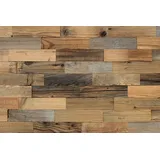 Wodewa Wandpaneel Echtholz Altholz - Serie 200, BxL: 5,00x20,00 cm, 0,01 qm, (Set, 100-tlg) zur Decken- und Wandmontage geeignet, Farbe hellbraun, 3D-Optik