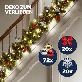 CASARIA Weihnachtsgirlande 2er-Set 10m In-/Outdoor geschmückt