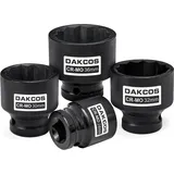 DAKCOS 4 tlg SW 24 30 32 36mm Vielzahn Nuss Schlagschrauber Nuss Kraft Stecknuss | 12 Kant | 12,5 mm (1/2") | CR-MO