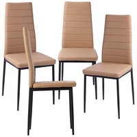 TRISENS Esszimmerstuhl Gabi (2, 4, 6 Stühle nach der Wahl, 4 St), Küchenstuhl mit abgestepptem Bezug in Lederoptik mit Metallbeinen