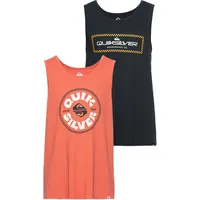 QUIKSILVER Tanktop »RAIN CALL TANK PACK YM«, (Packung, 2 tlg Doppelpack), Gr. S, bunt (koralle, navy) Herren Tops