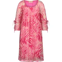 Cartoon Sommerkleid, Seidenanteil, 3/4-Arm, für Damen, 1843 CREAM/PINK, 38