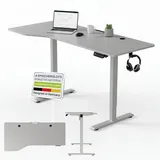Juskys Schreibtisch 160x75cm Höhenverstellbar Weiß
