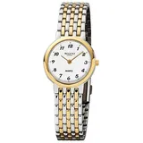 REGENT Damen-Armbanduhr silber gold Analog F-1048 Edelstahl-Armband D2URF1048 - Silber