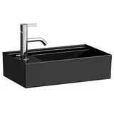 Laufen Kartell Handwaschbecken 8153350201111, 46x28cm, schwarz, 1 Hahnloch links, Saphirkeramik