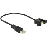 DeLock USB 2.0 USB-A Stecker, USB-A Buchse 0.25 m Schwarz vergoldete Steckkontakte 85462