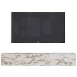 moebel17 TV-Lowboard Acworth weiß Marmor Optik B/H/T: ca. 160x30x29,6 cm - weiß