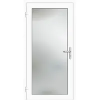 Aluminium Nebeneingangstür "EMILY-G" 69 mm Weiß RAL 9016 beidseitig außen öffnend DIN links