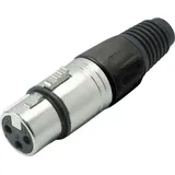 Kash 55022-S XLR-Steckverbinder Kupplung, gerade Polzahl: 3 Schwarz 1 St.