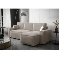 BEDANTE Ecksofa L AMBRO Poso 100 Rechts mit Schlaffunktion - Beige