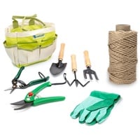 Lantelme Gartenpflege-Set Gartenwerkzeugset Balkonset, 8-teilig mit Tasche und Gartenschnur