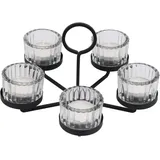 Home Styling Collection Teelichthalter 5 Teelichter Metall Schwarz