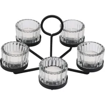 Home Styling Collection Teelichthalter 5 Teelichter Metall Schwarz