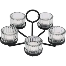 Home Styling Collection Teelichthalter 5 Teelichter Metall Schwarz