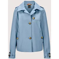 Madeleine Trenchcoat MADELEINE "Kurzjacke Verkürzte Trenchjacke mit Taschen", Damen, Gr. 34, rauchblau, Obermaterial: 85% Polyester PES. 15% Baumwolle CO., Modern, Mäntel
