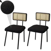 MCW 2er-Set Esszimmerstuhl MCW-K88, Lehnstuhl Stuhl, Holz Poly-Rattan Metall