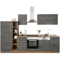 Kochstation Küchenzeile »KS-Samos«, ohne E-Geräte, Breite 310 cm, grau