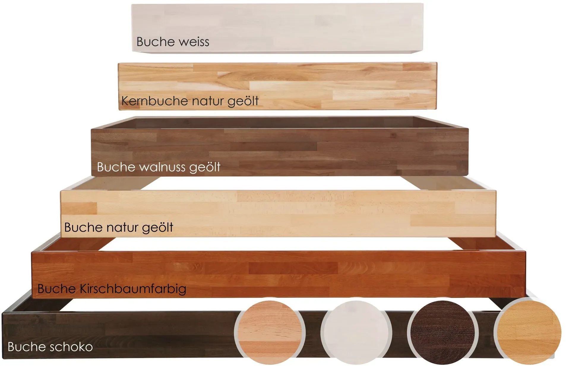 Hasena Wood-Line Massivholz Premium 18 Bettrahmen 180x220 cm / Buche natur, lackiert