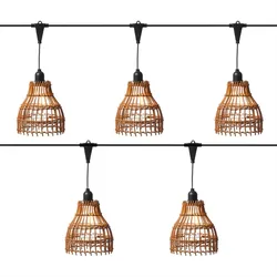 LED Party Deko Lichterkette Boho Korboptik Lampenschirme Garten Balkon koppelbar