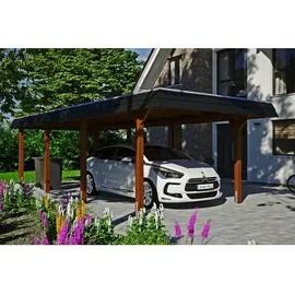 SKANHOLZ Carport Wendland 3,62 x 8,70 m nussbaum inkl. Pfostenanker