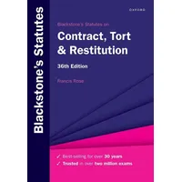 Oxford University Press Blackstone's Statutes on Contract, Tort &