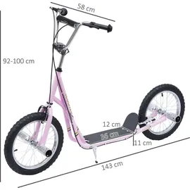 Homcom Scooter 16 Zoll Rosa