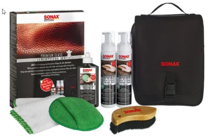 SONAX PremiumClass Leder Pflege Set 250 ml für intensive Lederreinigung und -pflege