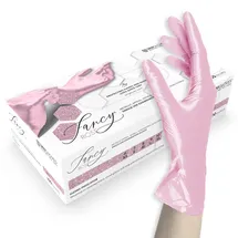 Unigloves FANCY Rose - glänzend rosa - Einweghandschuhe unsteril, latexfrei, puderfrei - Lebensmittelecht • Schutz vor Viren, Pilzen und Bakterien (S