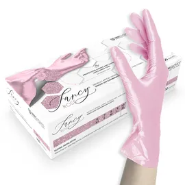 Unigloves FANCY Rose - glänzend rosa - Einweghandschuhe unsteril, latexfrei, puderfrei - Lebensmittelecht • Schutz vor Viren, Pilzen und Bakterien (S