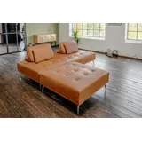 KAWOLA Schlafsofa mit Hocker Wiolo Leder