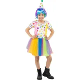 Funidelia Clown Kostüm für Mädchen, Größe 10-12 Jahre Clowns, Zirkus - Verkleidung für Kinder für Partys, Karneval und Halloween
