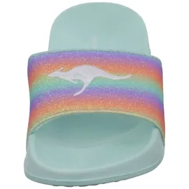 KangaROOS K Shine Slides, Mint/Rainbow, 31 EU
