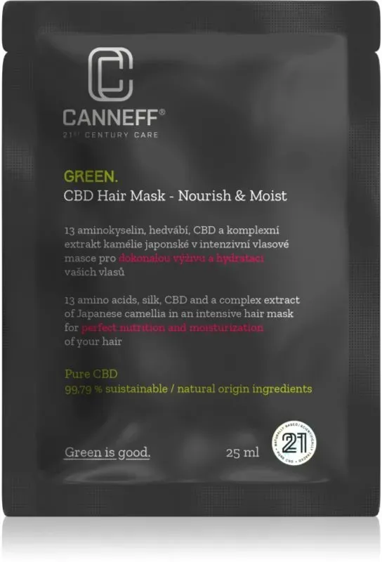 Canneff Green CBD Hair Mask regenerierende und feuchtigkeitspendende Maske für die Haare 25 ml