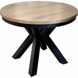 Runder Tisch wohnzimmer ausziehbar 120(200) lancelot eiche/schwarz Narvic - Braun