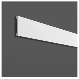 PROVISTON Stuckleiste Polymer, 12 x 70 x 2000 mm, Weiß, Stuckleiste, Wandleiste, Kleben, Polymer, 1-St. weiß