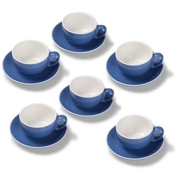 Terra Home Tasse Terra Home 6er Milchkaffeetassen-Set, Blau glossy, Porzellan blau